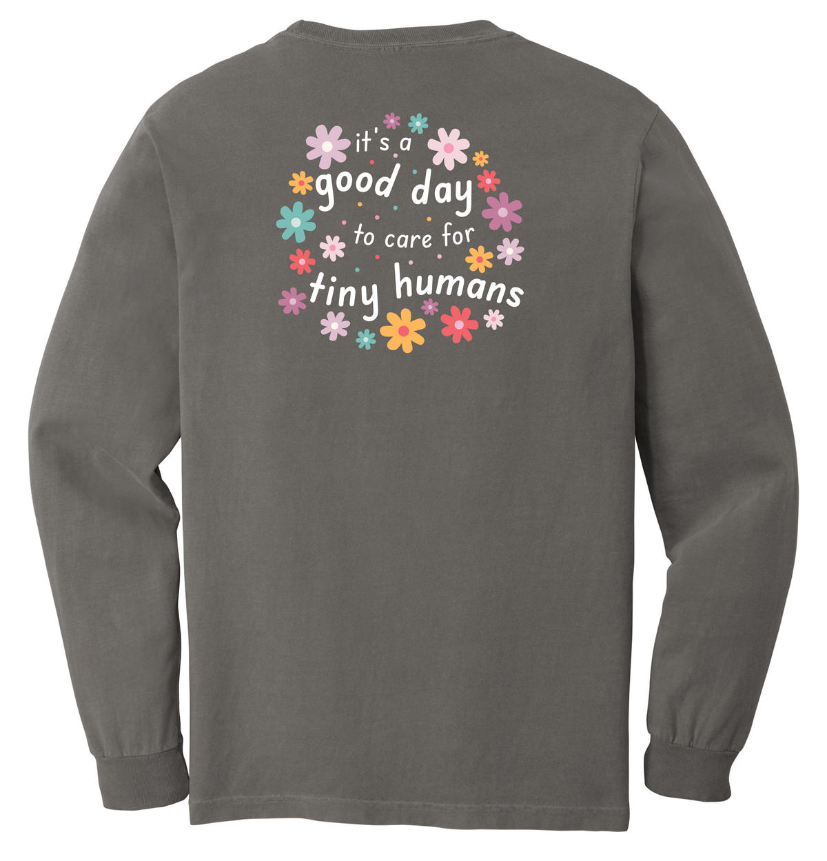 LRH NICU - Tiny Humans COMFORT COLORS Long Sleeve UNISEX - 2X-LARGE, Gray image