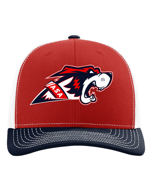 ASA Football SportMesh Flex Cap Red/Navy/White